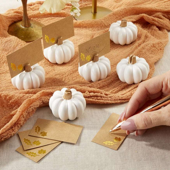 White Pumpkin Place Card Holder (Set of 6)