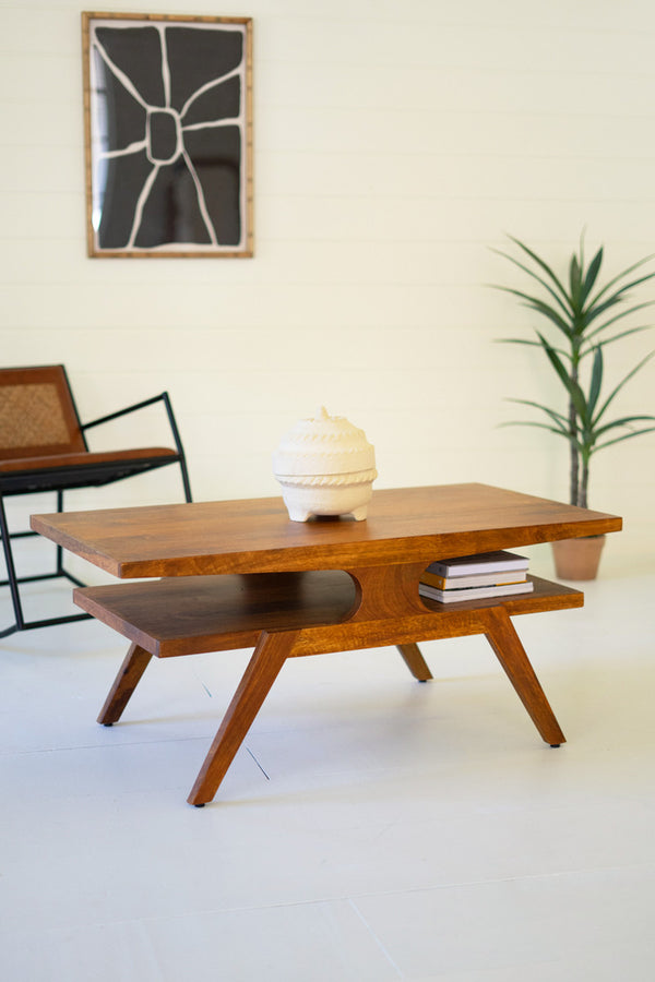Mango Wood Coffee Table with Teak Finish